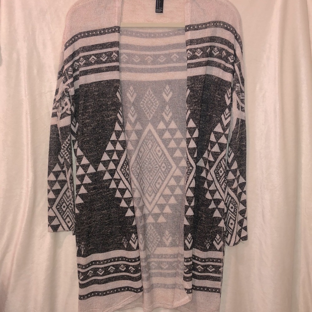Aztec tan & gray long cardigan